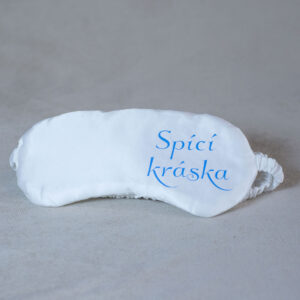 Svatební maska na spaní bílá modrá